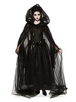 Hooded sheer black cape