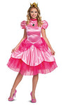 Disguise Princess Peach Costume, Official Nintendo Super Mario Bros Dress and Crown, Pink,