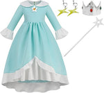 Princess Peach Costume,Peach Daisy Rosalina Dress Child Small