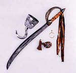 Pirate set  .. Cutlass Sword, eye patch, earring, hook