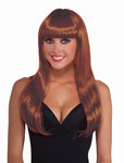 LONG AUBURN BANGS Costume Accessory head