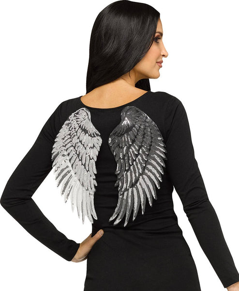 Silver sequin wings