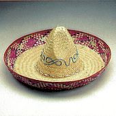 Embroidered Mexican Straw Sombrero Hat